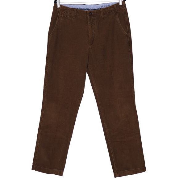 J. CREW 770 Corduroy Pant Straight Fit Dark Acorn Autumn Casual Men's 33 - Picture 1 of 7